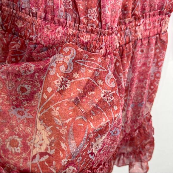 MISA LOS ANGELES Washed Rose Pink Danae Floral Blouson Mini Dress Size M NWOT - Picture 9 of 16